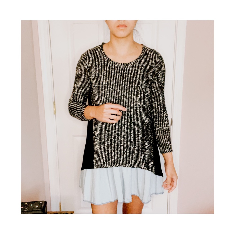 Love By Design Asymmetrical Sweater w/ Sheer Back